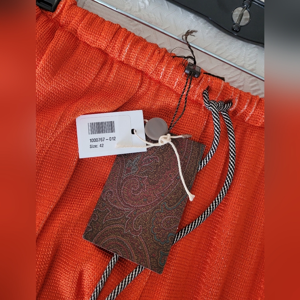 Etro Vibrant Orange and Blue Wide Leg Pants - Picture 8 of 13